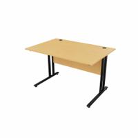 EnviroDesk Straight Desk 1185x800mm Black leg, Beech Top