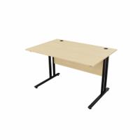 EnviroDesk Straight Desk 1185x800mm Black leg, Maple Top
