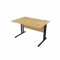 EnviroDesk Straight Desk 1185x800mm Black leg, Oak Top