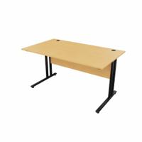 EnviroDesk Straight Desk 1385x800mm Black leg, Beech Top