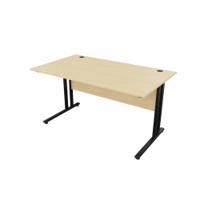 EnviroDesk Straight Desk 1385x800mm Black leg, Maple Top
