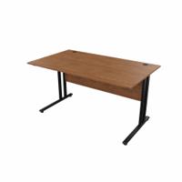 EnviroDesk Straight Desk 1385x800mm Black leg, Walnut Top