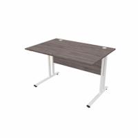 EnviroDesk Straight Desk 1185x800mm White Leg, Grey Oak Top