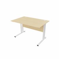 EnviroDesk Straight Desk 1185x800mm White leg, Maple Top