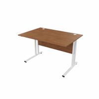 EnviroDesk Straight Desk 1185x800mm White leg, Walnut Top