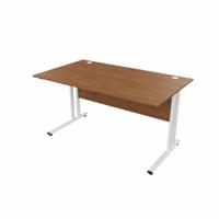 EnviroDesk Straight Desk 1385x800mm White leg, Walnut Top