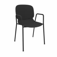 LORCA VI 4 legged chair with armrest in Black