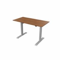 R700 Sit Stand Desk Silver Frame 1200x600mm Walnut top