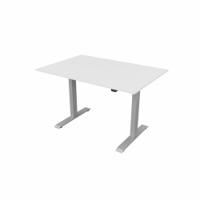 R700 Sit Stand Desk Silver Frame 1200x800mm White top