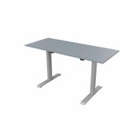 R700 Sit Stand Desk Silver Frame 1400x600mm Grey top