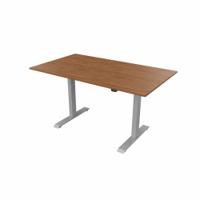 R700 Sit Stand Desk Silver Frame 1400x800mm Walnut top
