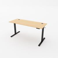 R750 Sit Stand Desk 1185x800mm Black Leg, Beech Top