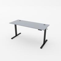 R750 Sit Stand Desk 1385x600mm Black Leg, Grey Top