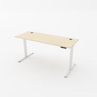 R750 Sit Stand Desk 1185x800mm White Leg, Maple Top