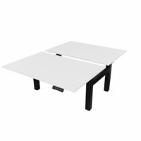 R802X Dual Sit Stand Black Frame 1200x800mm White top