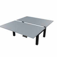 R802X Dual Sit Stand Black Frame 1400x800mm Grey top