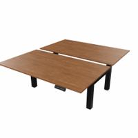R802X Dual Sit Stand Black Frame 1400x800mm Walnut top