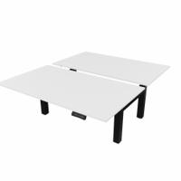 R802X Dual Sit Stand Black Frame 1400x800mm White top
