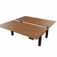 R802X Dual Sit Stand Black Frame 1600x800mm Walnut top