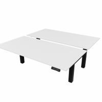 R802X Dual Sit Stand Black Frame 1600x800mm White top