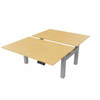 R802X Dual Sit Stand Silver Frame 1200x800mm Beech top