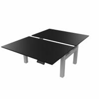 R802X Dual Sit Stand Silver Frame 1200x800mm Black top