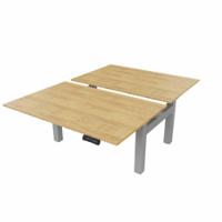 R802X Dual Sit Stand Silver Frame 1200x800mm Oak top
