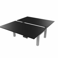 R802X Dual Sit Stand Silver Frame 1400x800mm Black top