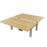 R802X Dual Sit Stand Silver Frame 1400x800mm Oak top