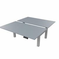 R802X Dual Sit Stand Silver Frame 1400x800mm Walnut top