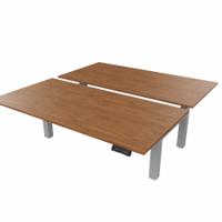R802X Dual Sit Stand Silver Frame 1600x800mm Walnut top