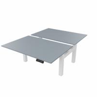 R802X Dual Sit Stand White Frame 1200x800mm Grey top