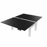 R802X Dual Sit Stand White Frame 1200x800mm Black top