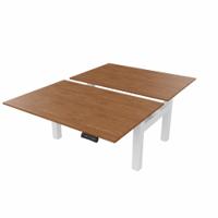 R802X Dual Sit Stand White Frame 1200x800mm Walnut top
