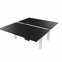 R802X Dual Sit Stand White Frame 1400x800mm Black top