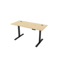 R810 Sit Stand Desk 1385x800mm Black Leg, Oak Top