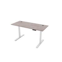 R810 Sit Stand Desk 1785x800mm White Leg, Grey Oak Top