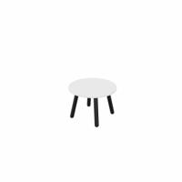MAMBA Round Coffee Table Black Legs 600mm Dia White top
