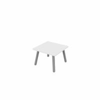 MAMBA Square Coffee Table Silver Legs 600x600mm White top