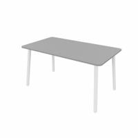 MAMBA Rectangular Table White Legs 1600x800mm Grey top