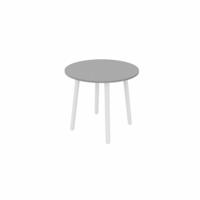 MAMBA Round Table White Legs 800mm Dia Grey top