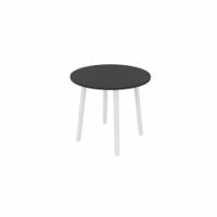 MAMBA Round Table White Legs 800mm Dia Black top