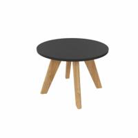 NORDIC Round Coffee Table with Oak Legs 600mm Dia Black top