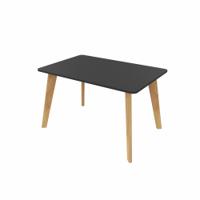 NORDIC Rectangular Table with Oak Legs 1200x800mm Black top