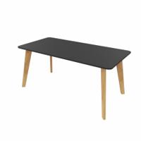 NORDIC Rectangular Table with Oak Legs 1600x800mm Black top