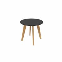NORDIC Round Table with Oak Legs 800mm Dia Black top