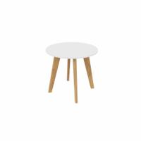 NORDIC Round Table with Oak Legs 800mm Dia White top