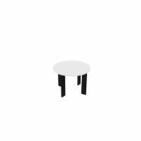 SAFRA Round Coffee Table Black Legs 600mm Dia White top