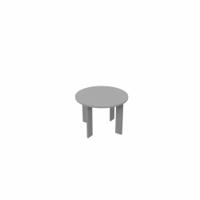 SAFRA Round Coffee Table Silver Legs 600mm Dia Grey top