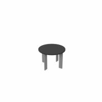 SAFRA Round Coffee Table Silver Legs 600mm Dia Black top
